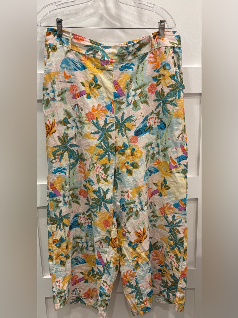 C&C California Pastel Tropical Wide Leg Pants